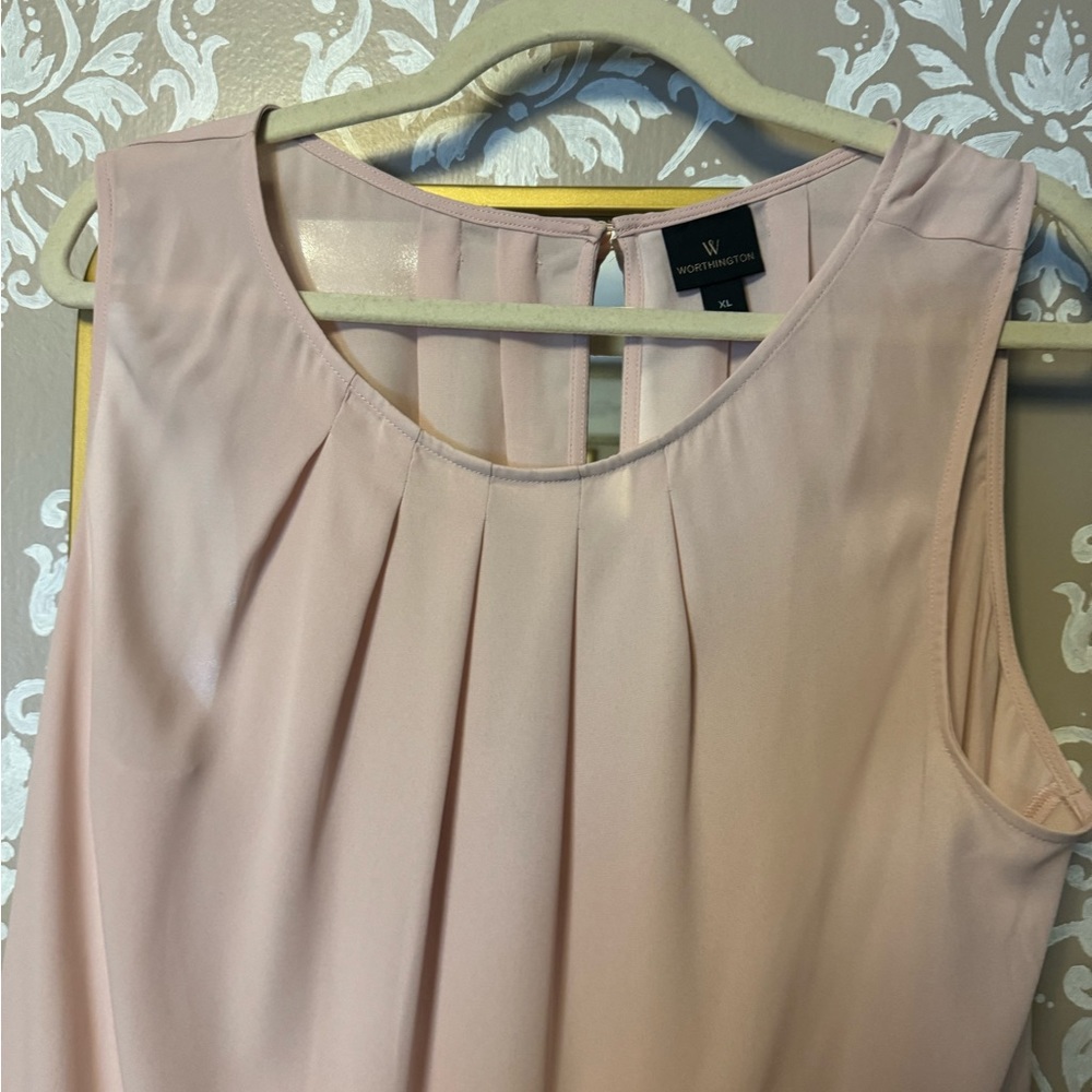 Worthington pink sleeveless shell blouse
